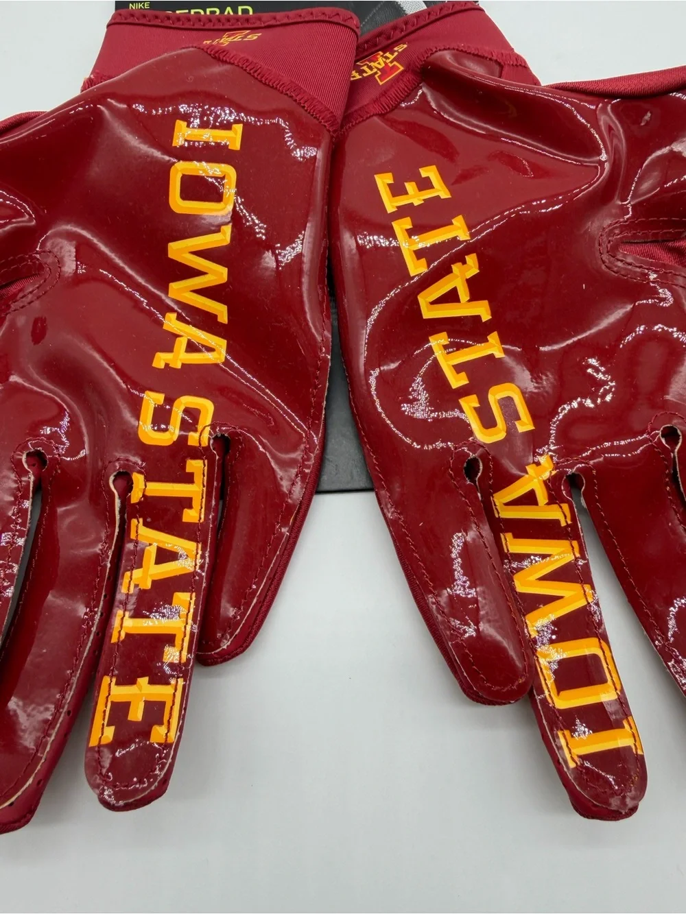 Nike Maroon and Gold Iowa State Football Gloves